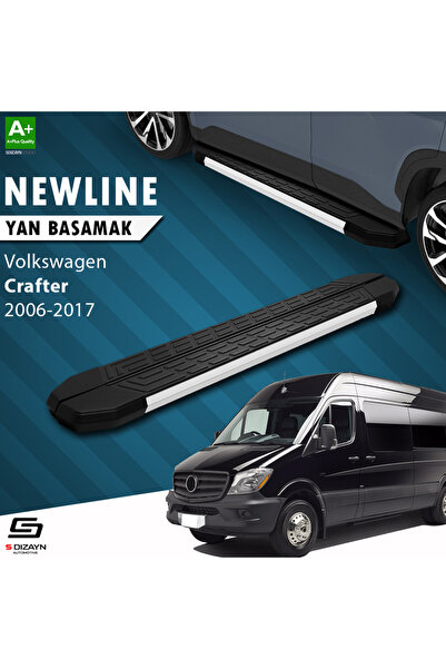 VW Crafter Van Uzun Şase NewLine Aluminyum Yan Basamak 333 Cm 2006-2017 A+ Kalite VW-CR1-US-YBS-NW-A