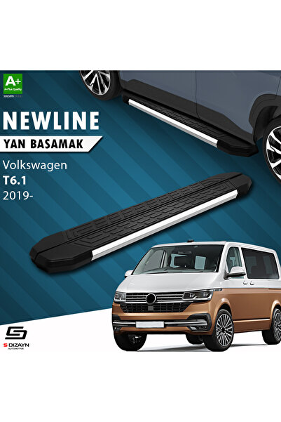 VW Transporter T6.1 Uzun Şase NewLine Krom Yan Basamak 253 Cm 2019-2025 A+ Kalite VW-TT61-US-YBS-NW-