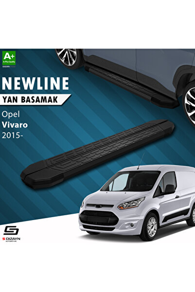 S-dizayn Opel Vivaro B Kısa Şase Newline Siyah Yan Basamak 229 Cm 2015-2018 A Kalite