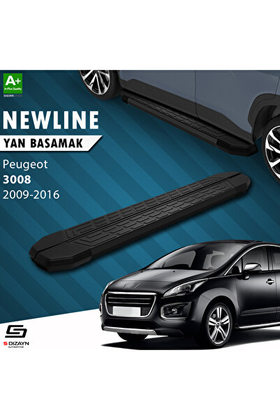Peugeot 3008 NewLine Siyah Yan Basamak 183 Cm 2009-2016 A+ Kalite PE-381-YBS-NW-SA-183