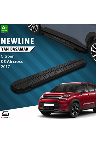 Citroen C3 Aircross NewLine Siyah Yan Basamak 183 Cm 2017-2024 A+ Kalite CI-C3A-YBS-NW-SA-183