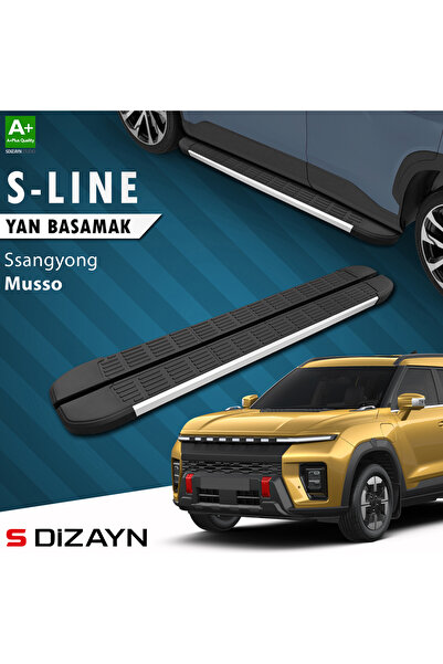 S-Dizayn Ssangyong Musso Elektrikli S-Line Aluminyum Yan Basamak 223 Cm 2025 Üzeri A+ Kalite SS-MS1-