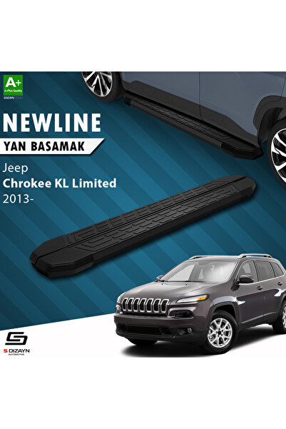 Jeep Cherokee KL NewLine Siyah Yan Basamak 173 Cm 2013-2023 A+ Kalite JE-KL1-YBS-NW-SA-173