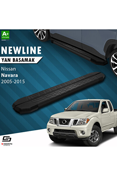 Nissan Navara 2 NewLine Siyah Yan Basamak 203 Cm 2005-2015 A+ Kalite NI-NV2-YBS-NW-SA-203-E
