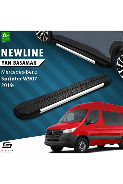 S-dizayn Mercedes Sprinter W907 Orta Şase Newline Krom Yan Basamak 273 Cm 2019 Üzeri Mr-907-os-ybs-n