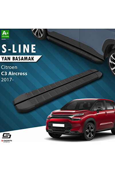 Citroen C3 Aircross S-Line Siyah Yan Basamak 183 Cm 2017-2024 A+ Kalite CI-C3A-YBS-SL-SA-183