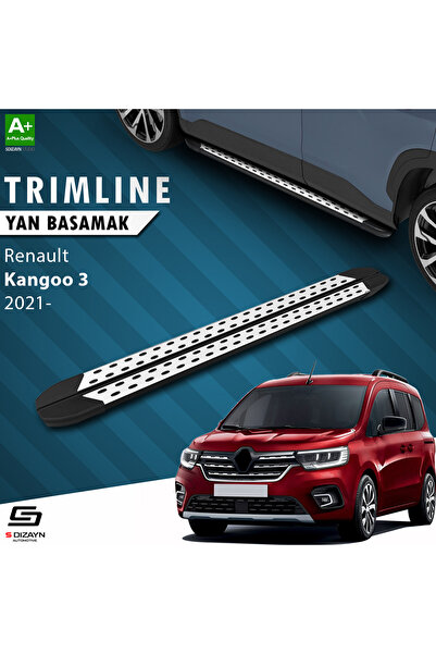 S-Dizayn Renault Kangoo 3 Uzun Şase TrimLine Gri Yan Basamak 230 Cm 2021 Üzeri A+ Kalite RE-KO3-US-Y