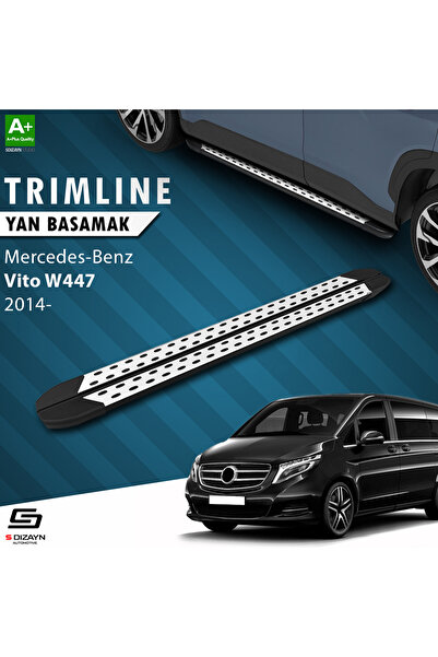 S-Dizayn Mercedes Vito W447 Uzun Şase TrimLine Gri Yan Basamak 260 Cm 2014 Üzeri A+ Kalite MR-447-US