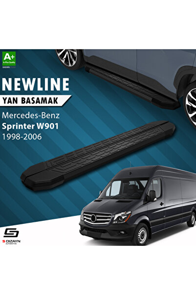 S-dizayn Mercedes Sprinter W901 Orta Şase Newline Siyah Yan Basamak 269 Cm 1998-2006