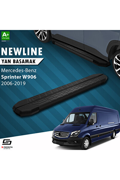 S-dizayn Mercedes Sprinter W906 Kısa Şase Newline Siyah Yan Basamak 269 Cm 2006-2019