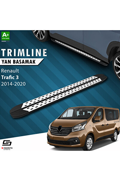 S-Dizayn Renault Trafic 3 Uzun Şase TrimLine Gri Yan Basamak 270 Cm 2014-2020 A+ Kalite RE-TR3-US-YB