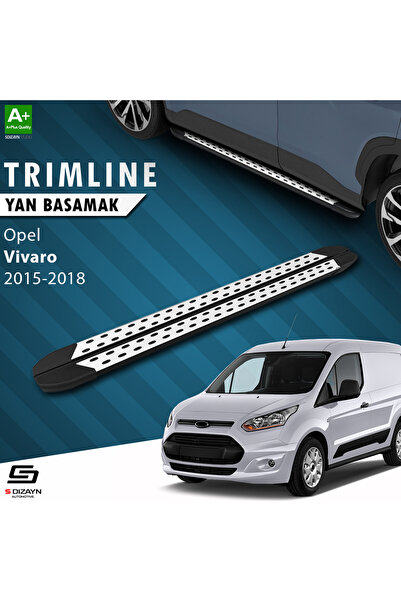 S-Dizayn Opel Vivaro B Kısa Şase TrimLine Gri Yan Basamak 230 Cm 2015-2018 A+ Kalite OP-VIB-KS-YBS-T