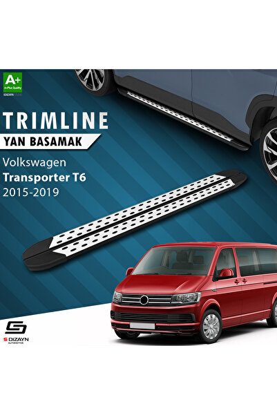 S-Dizayn VW Transporter T6 Uzun Şase TrimLine Gri Yan Basamak 255 Cm 2015-2019 VW-TT6-US-YBS-TR-GR-2