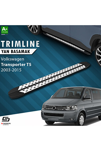 S-Dizayn VW Transporter T5 Uzun Şase TrimLine Gri Yan Basamak 255 Cm 2003-2015 VW-TT5-US-YBS-TR-GR-2