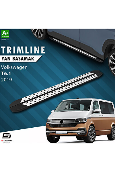 S-Dizayn VW Transporter T6.1 Uzun Şase TrimLine Gri Yan Basamak 255 Cm 2019-2025 VW-TT61-US-YBS-TR-G