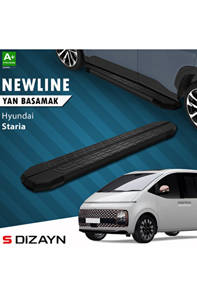 S-Dizayn Hyundai Staria S-Line Siyah Yan Basamak 233 Cm 2021 Üzeri A+ Kalite HY-SR1-YBS-SL-SA-233