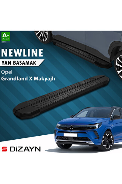 S-Dizayn Opel Grandland X Makyajlı Hybrid NewLine Siyah Yan Basamak 183 Cm 2021-2024 A+ Kalite OP-GX