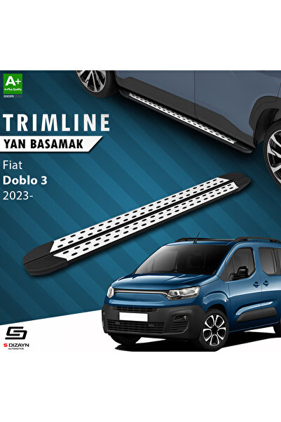 S-Dizayn Fiat Doblo 3 TrimLine Gri Yan Basamak 202 Cm 2023 Üzeri FI-DB3-YBS-TR-GR-202