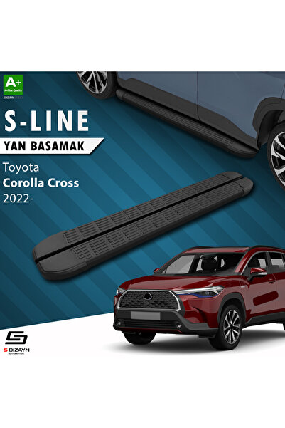 Toyota Corolla Cross S-Line Siyah Yan Basamak 183 Cm 2022 Üzeri TO-CO1-YBS-SL-SA-183