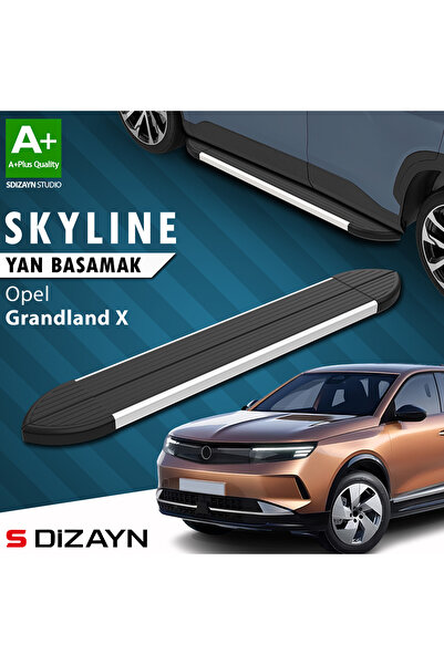 S-Dizayn Opel Grandland X 2 Elektrikli Skyline Aluminyum Yan Basamak 193 Cm 2024 Üzeri A+ Kalite OP-