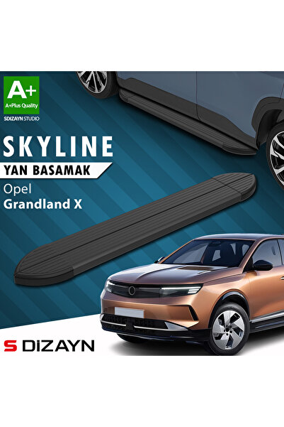 S-Dizayn Opel Grandland X 2 Hybrid Benzinli Skyline Siyah Yan Basamak 193 Cm 2024 Üzeri A+ Kalite OP