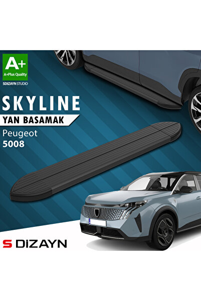 S-Dizayn Peugeot 5008 3 Elektrikli Skyline Siyah Yan Basamak 203 Cm 2024 Üzeri A+ Kalite PE-583-ELK-