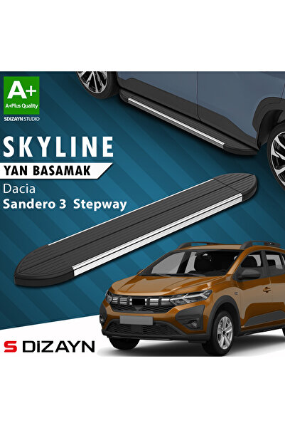 Dacia Sandero 3 Stepway Skyline Krom Yan Basamak 183 Cm 2020 Üzeri A+ Kalite DC-SD3-STW-YBS-SKY-KA-1