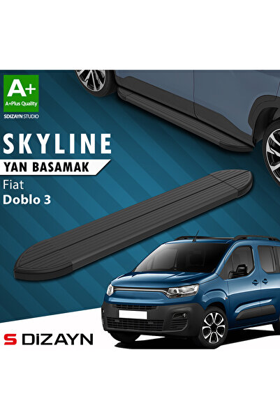 Fiat Doblo 3 Kısa Şase Skyline Siyah Yan Basamak 203 Cm 2023 Üzeri A+ Kalite FI-DB3-KS-YBS-SKY-SA-20