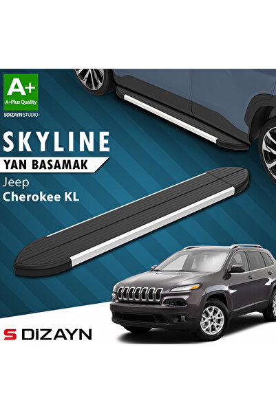Jeep Cherokee KL Skyline Aluminyum Yan Basamak 173 Cm 2013-2023 A+ Kalite JE-KL1-YBS-SKY-AL-173-E