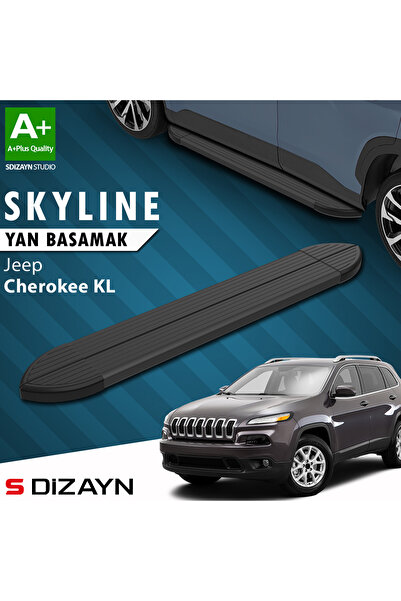 Jeep Cherokee KL Skyline Siyah Yan Basamak 173 Cm 2013-2023 A+ Kalite JE-KL1-YBS-SKY-SA-173-E