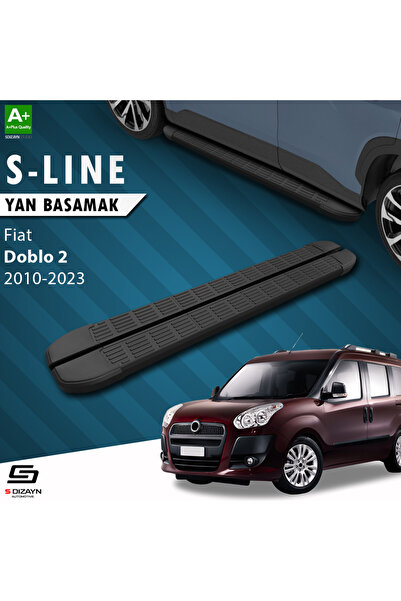Fiat Doblo 2 S-Line Siyah Yan Basamak 193 Cm 2010-2022 A+ Kalite FI-DB2-YBS-SL-SA-193