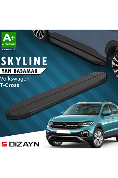 VW T-Cross Skyline Siyah Yan Basamak 173 Cm 2019-2023 A+ Kalite VW-TC1-YBS-SKY-SA-173-E