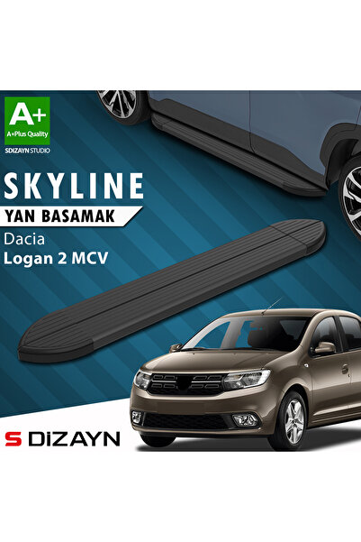 Dacia Logan 2 MCV Skyline Siyah Yan Basamak 183 Cm 2013-2020 A+ Kalite DC-LO2-MCV-YBS-SKY-SA-183