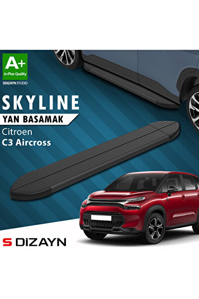 Citroen C3 Aircross Skyline Siyah Yan Basamak 183 Cm 2017-2024 A+ Kalite CI-C3A-YBS-SKY-SA-183