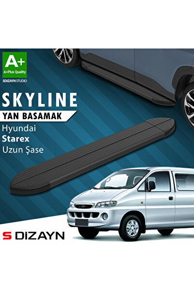 Hyundai H-1 Starex Uzun Şase Skyline Siyah Yan Basamak 213 Cm 1998-2007 A+ Kalite HY-ST1-US-YBS-SKY-