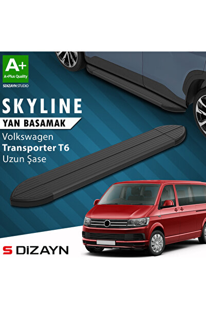 VW Transporter T6 Uzun Şase Skyline Siyah Yan Basamak 253 Cm 2015-2019 A+ Kalite VW-TT6-US-YBS-SKY-S
