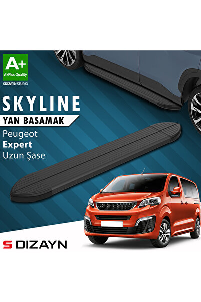 Peugeot Expert 3 Uzun Şase Skyline Siyah Yan Basamak 243 Cm 2016 Üzeri A+ Kalite PE-EX3-US-YBS-SKY-S