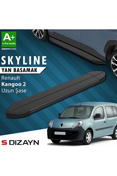 Renault Kangoo 2 Uzun Şase Skyline Siyah Yan Basamak 223 Cm 2008-2020 A+ Kalite RE-KO2-US-YBS-SKY-SA