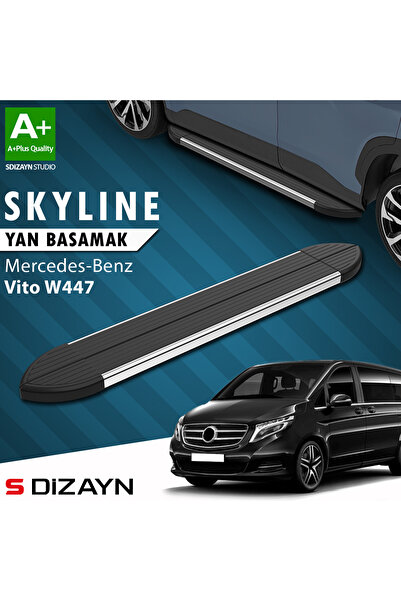 Mercedes Vito W447 Kısa Şase Skyline Krom Yan Basamak 233 Cm 2014 Üzeri A+ Kalite MR-447-KS-YBS-SKY-