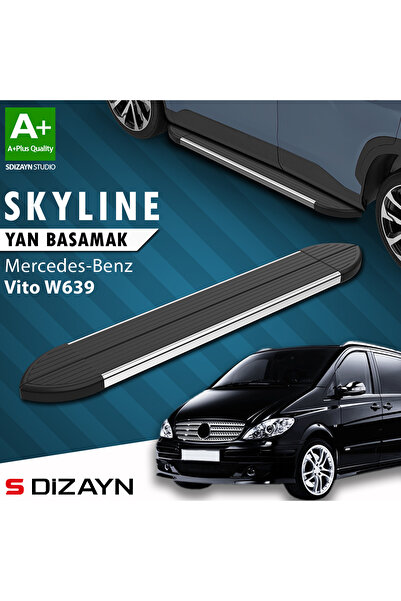 Mercedes Vito W639 Kısa Şase Skyline Krom Yan Basamak 233 Cm 2004-2014 A+ Kalite MR-W39-KS-YBS-SKY-K