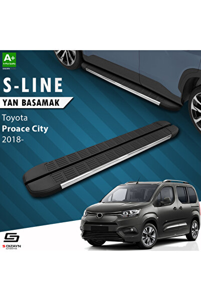 Toyota Proace City Kısa Şase S-Line Krom Yan Basamak 203 Cm 2018 Üzeri A+ Kalite TO-PC1-KS-YBS-SL-KA