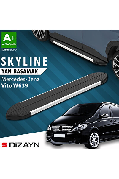 Mercedes Vito W639 Kısa Şase Skyline Aluminyum Yan Basamak 233 Cm 2004-2014 A+ Kalite MR-W39-KS-YBS-