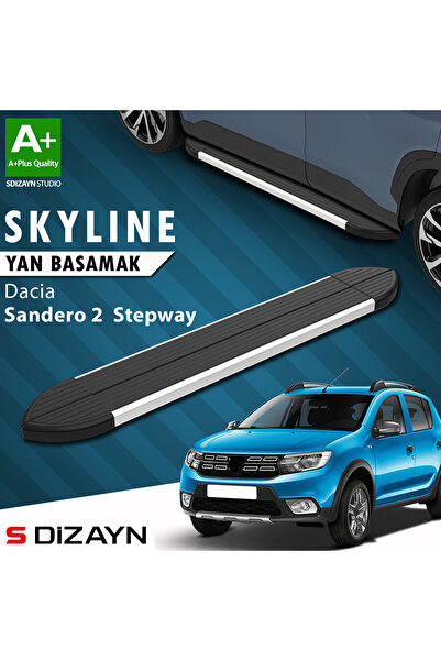 Dacia Sandero 2 Stepway Skyline Aluminyum Yan Basamak 173 Cm 2013-2020 A+ Kalite DC-SD2-STW-YBS-SKY-