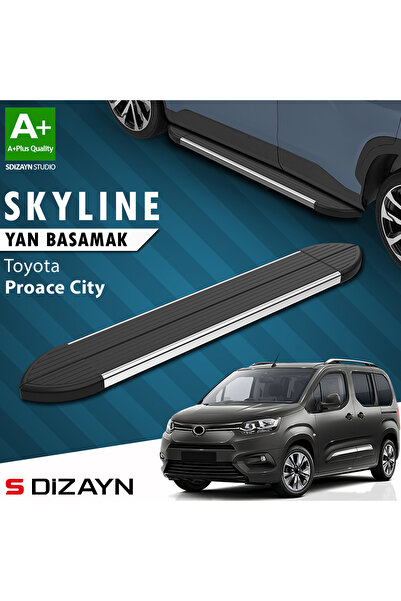 Toyota Proace City Kısa Şase Skyline Krom Yan Basamak 203 Cm 2018 Üzeri A+ Kalite TO-PC1-KS-YBS-SKY-